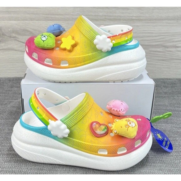 New Multi CROCS x Care Bears Crush Clog 'Light On' New 210103 Size Women's 8 - Picture 1 of 16